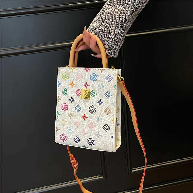 2025 Spring Summer Monogram Tote Bag for Women Korean-Inspired Adjustable Crossbody Strap Shoulder Purse with Top HandleW251106