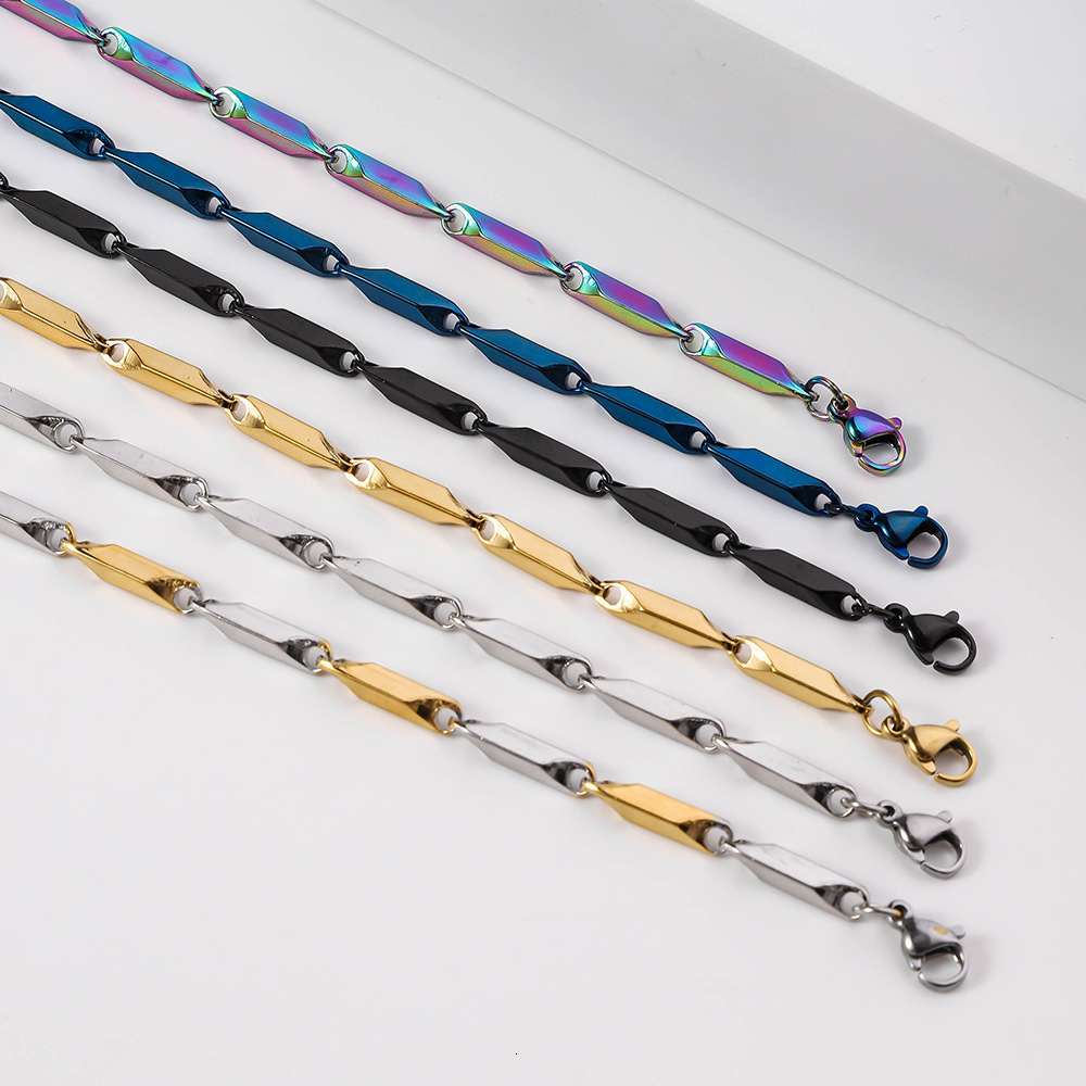 Stainless steel dia colored jewelry claw chain necklace