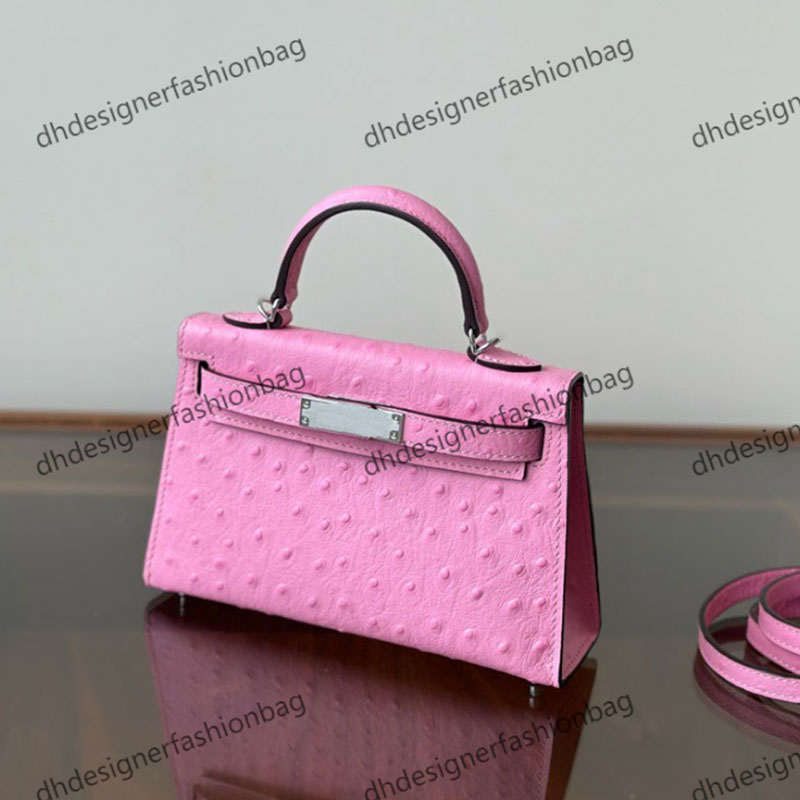 Luxury Designer Mini Tote Bag Wallet Womens Ostrich Pattern Shoulder Bag Crossbody Bag Genuine Leather High Quality Pink Handbag Mini Handheld Shoulder Bag Purse