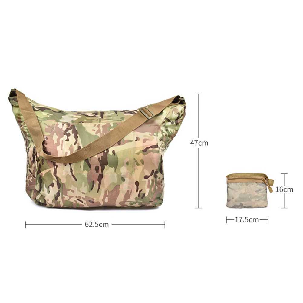 Portable Travel Bag Outdoor Foldable Cross-Body Shoulder Bag Waterproof Large Capacity Shopping Carrier Tote PouchC250407