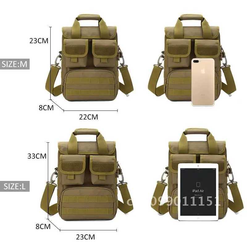 Men Tactical Bag Molle Messenger Shoulder Bags Waterproof Corssbody Bag Sack Sling Handbags Camouflage Outdoor Male Single BeltC250407