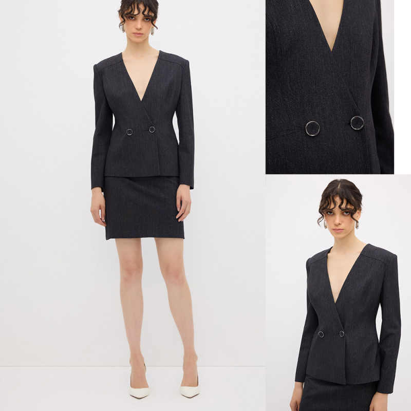 Summer Black Women Skirts Suits Leisure Ladies Slim Fit Fashion Wear Prom Birthday Party Customized Blazer Sets 2 Pieces