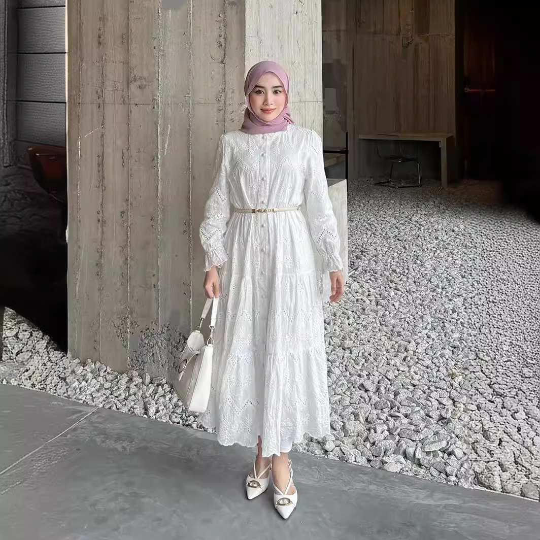 M Color Into Shoppe Muslim Women S TK Embroidered Lace Dress