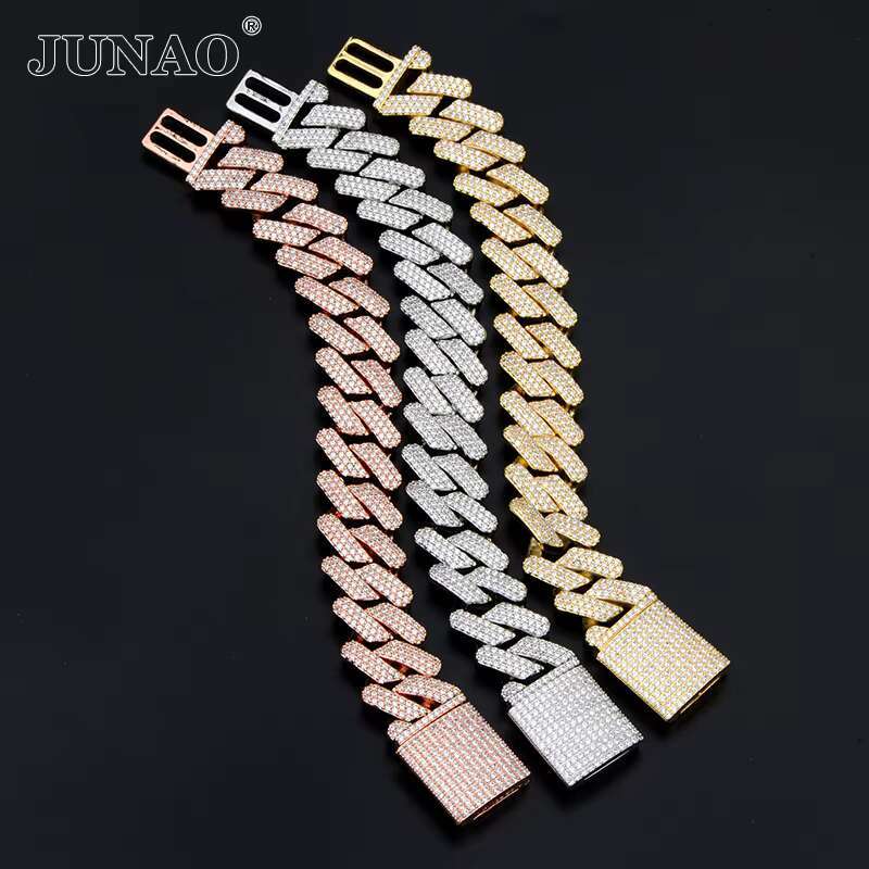 Leo 20mm wide gold, sier, rose gold plated brass chain, hip-hop Cuban chain bracelet necklace, men's and women's accessories