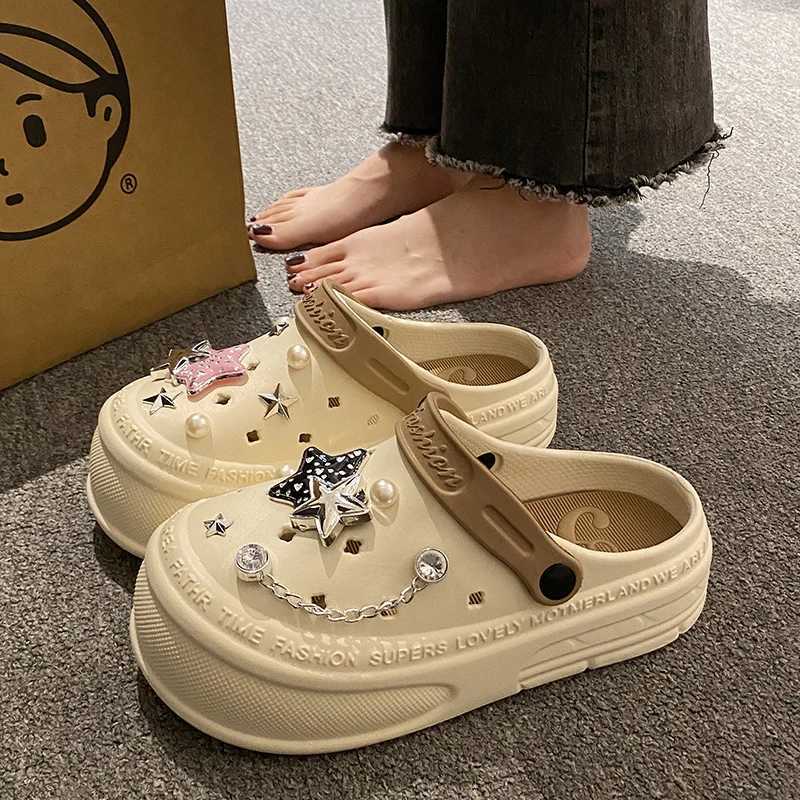 2025 New Spring Super Thick Sole Garden Womens Shoes Summer Jacket Fi Party Four Seas Cute Cato Eva Beach OutdoorXJ250407
