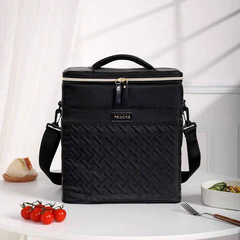 Womens portable lunch bag large doublelayer box suitable for work insulation and leak proof 250401