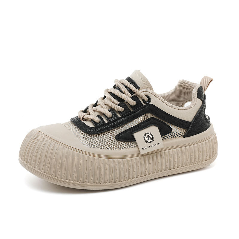 Casual shoes women sports shoes breathable fashion mesh shoes thick soled height increasing board shoes outdoor leisure daily travel