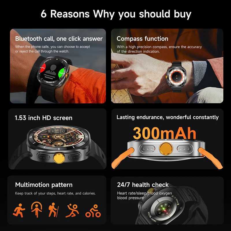 2025 New Galaxy Watch 7 Ultra GPS NFC Smart Watch for Men 1.43-inch AMOLED Always Display IP68 BT Call Sports Smart WatchXJ250408