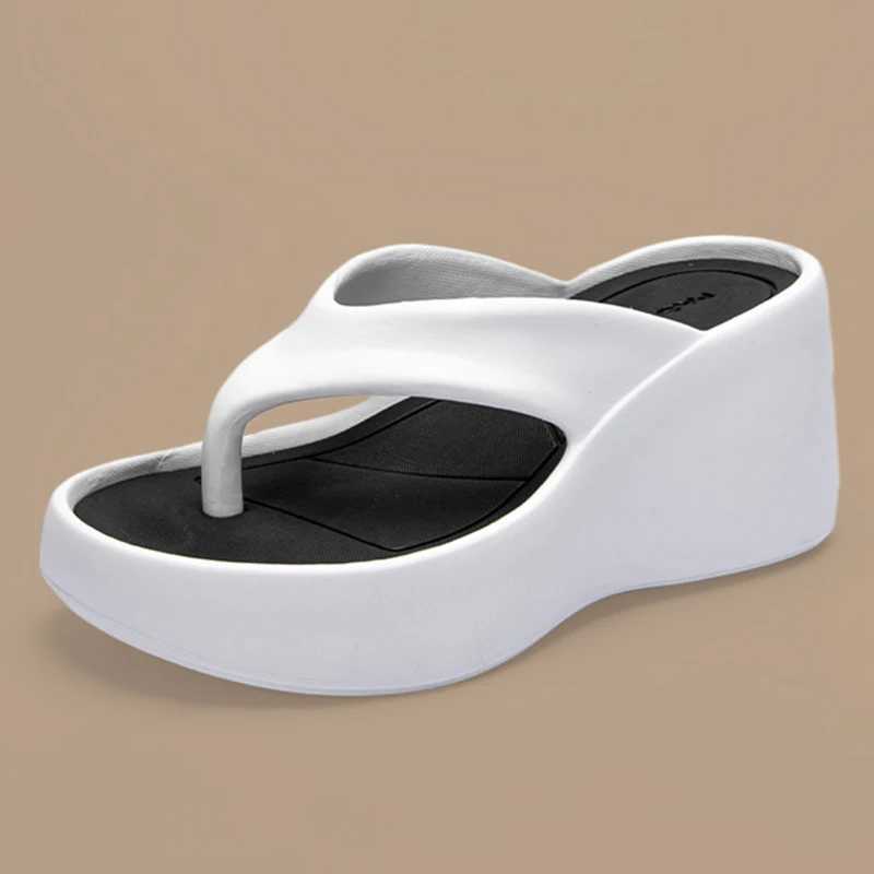 Eva thick platform month end flip womens slippers summer shoes 2024 memory foam orthodontic slider clip toe beach flat shoesXJ250407