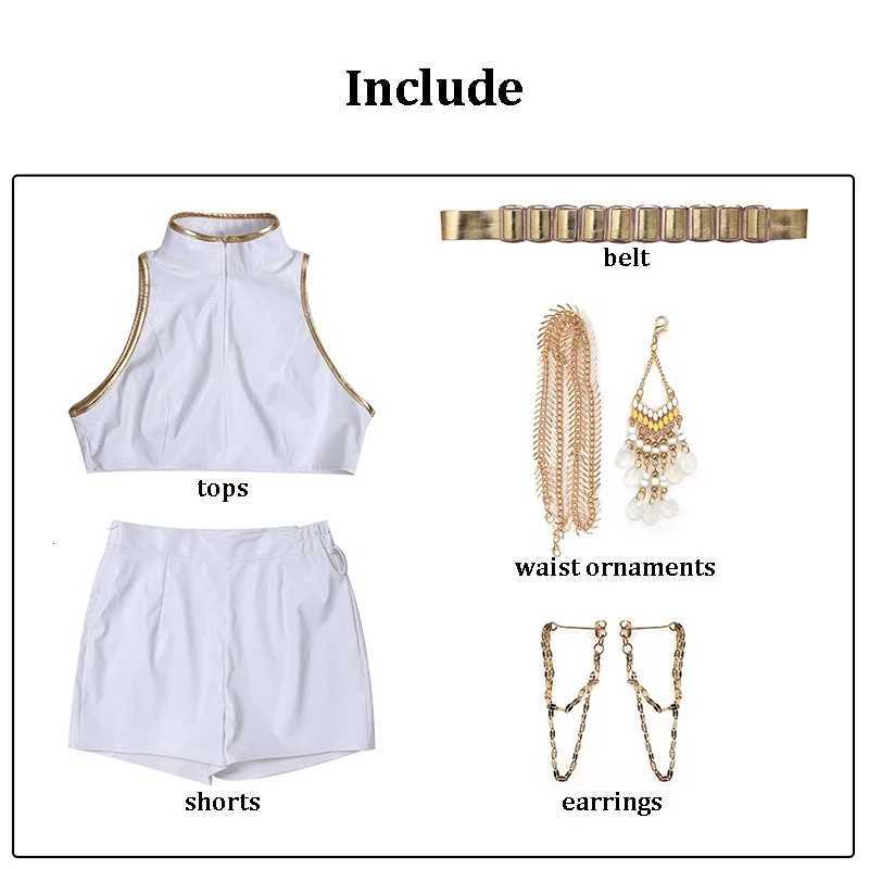 Kpop Rumi Zoey Mira Cosplay Costume Wig Women Girls White Leather Suit Halloween Carnival Party Comic-con Role Playing Outfit K251107