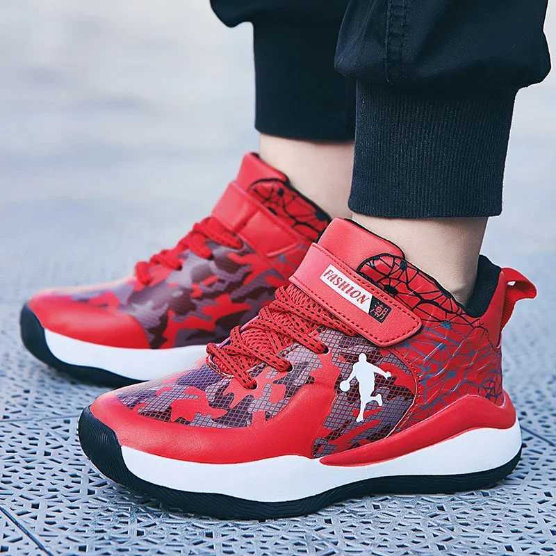 New childrens basketball shoes wearable cushioned sports shoes high Qu original professional waterproof luxury basketball boots W250407