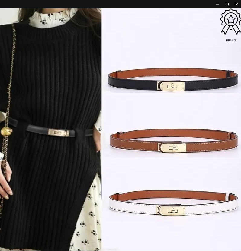 Belts for women designer belt ceinture luxe leather belt narrow all-match with skirt dress decorative pants tucked waistband locking buckle womens belts tight belts
