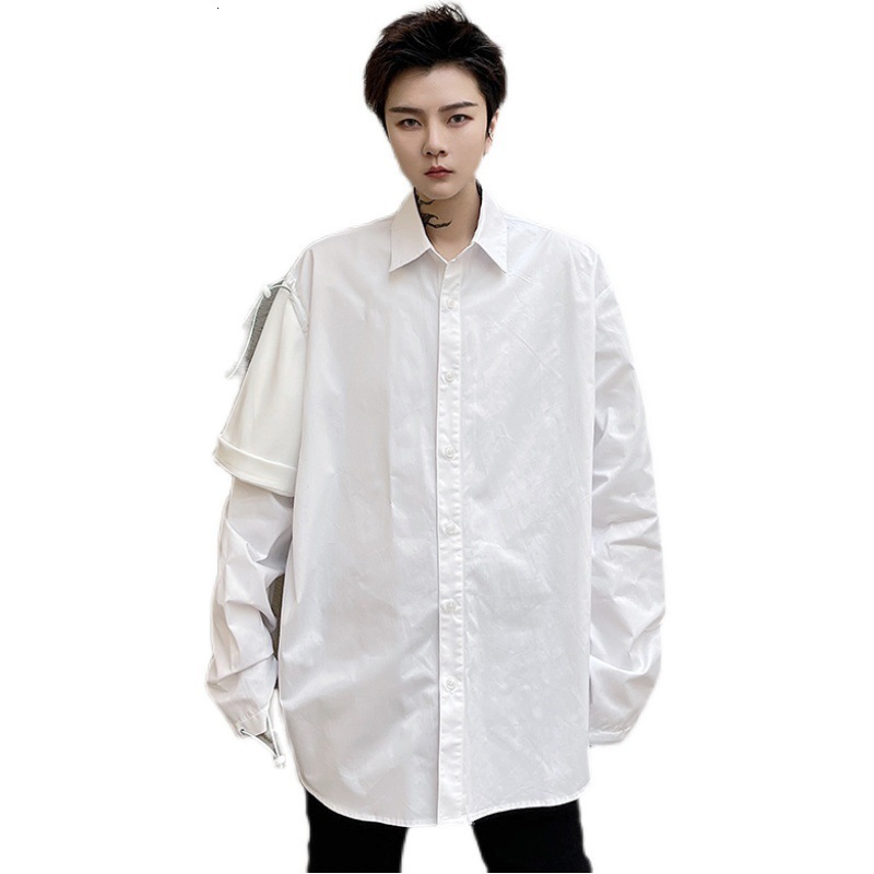 Ader Error Long Sleeve Shirt Casual Couple Dress Spring Summer Adererror Shirt Black White 220224