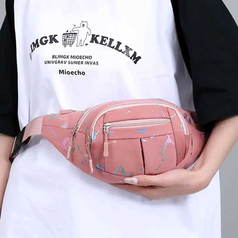 Womens sports waist bag multifunctional running chest bag womens waterproof ten font hot stamping letters Z250407