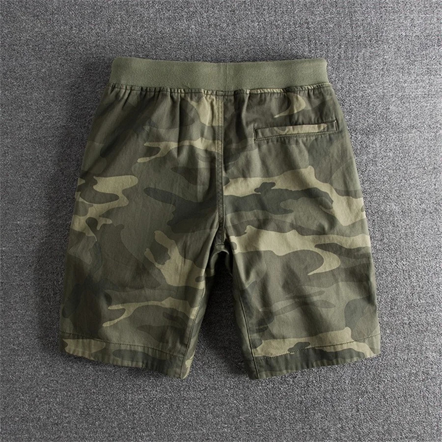 Summer Men Camouflage Shorts Casual Elastic Waist Comfort Loose Jogging Pants Cotton Cargo Gym Running Shorts Beach Shorts 250407