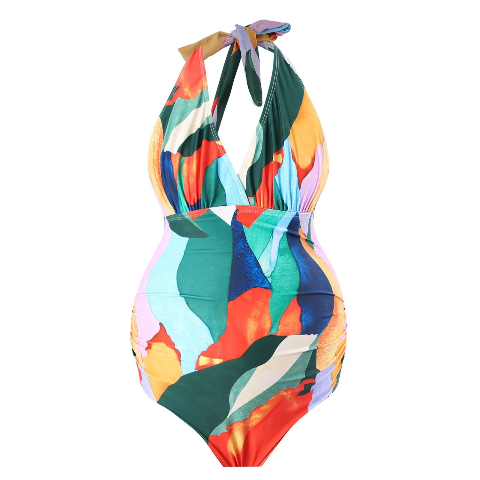 Summer Maternity Womens Maternity V Neck Floral Swimwear Bathing Beach Sexy Swimsuit Suits Maternity Pregnancy Swimwear Set 250407