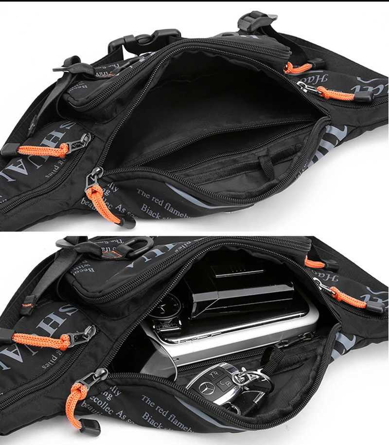 Mens waist Fanny bag waist belt running nylon waterproof multi-purpose travel sports mens suspender chest Bum Hip bag Z250407