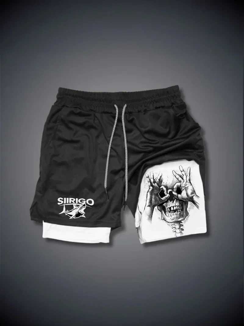 New 2-in-1 sports shorts mens breathable and casual sportswear double-layer running M-3XL basketball shortsXJ250407