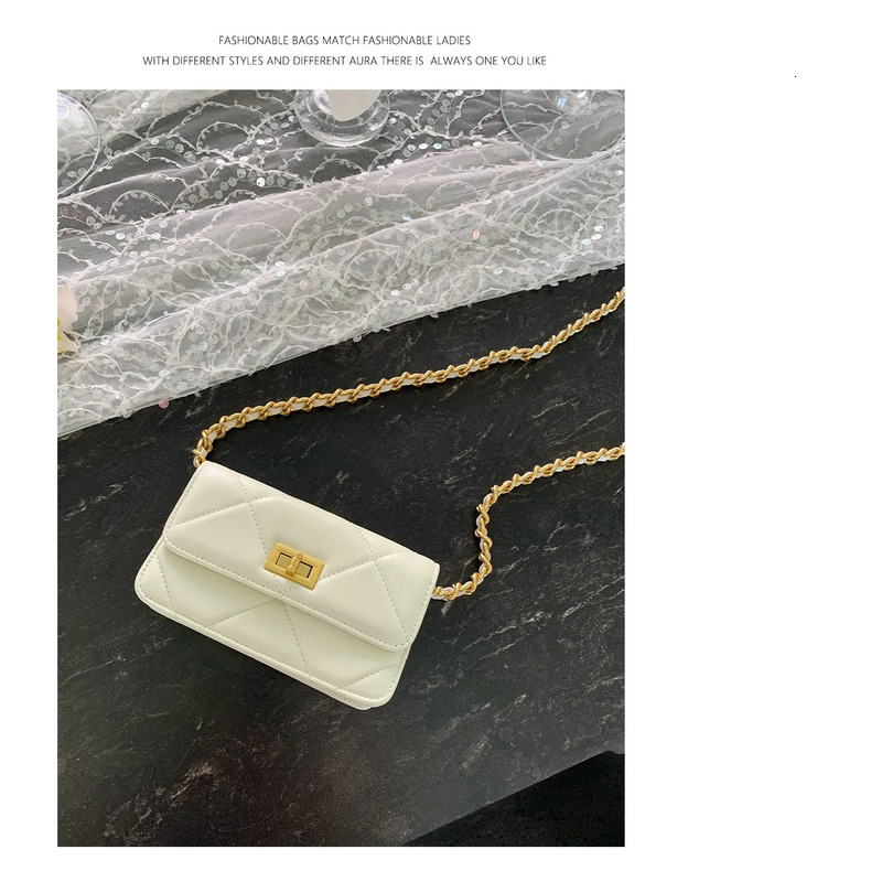 Luxury Brand Women's Bag 2025 New Silver Small Square Bag High-End Texture Quilted Bag Mini PU Leather Chain Single Shoulder Crossbody Bag - view 8