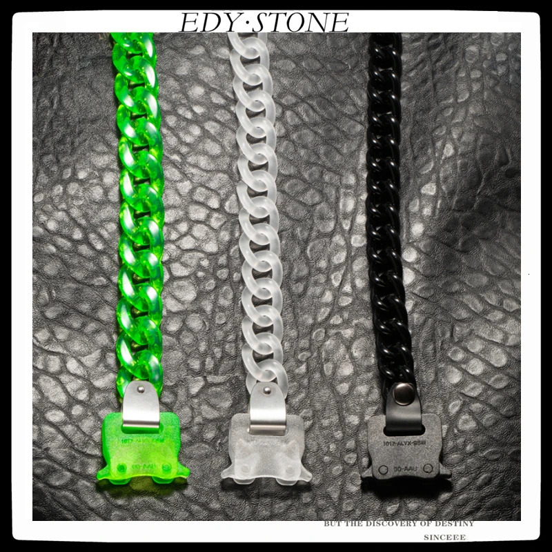 EDY 21SS Hip Hop Punk 1017 ALYX 9SM Roller Coaster Track ALYX PVC Letter Buckle Bracelet 250407