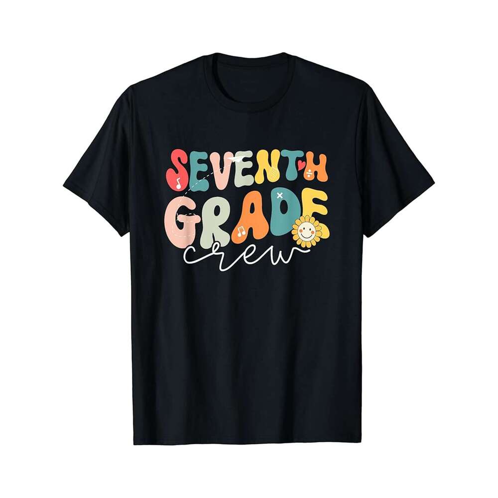Designer T shirt Seventh Grade Teacher Retro Groovy Design 7th Grade Teaching - 220g Tshits