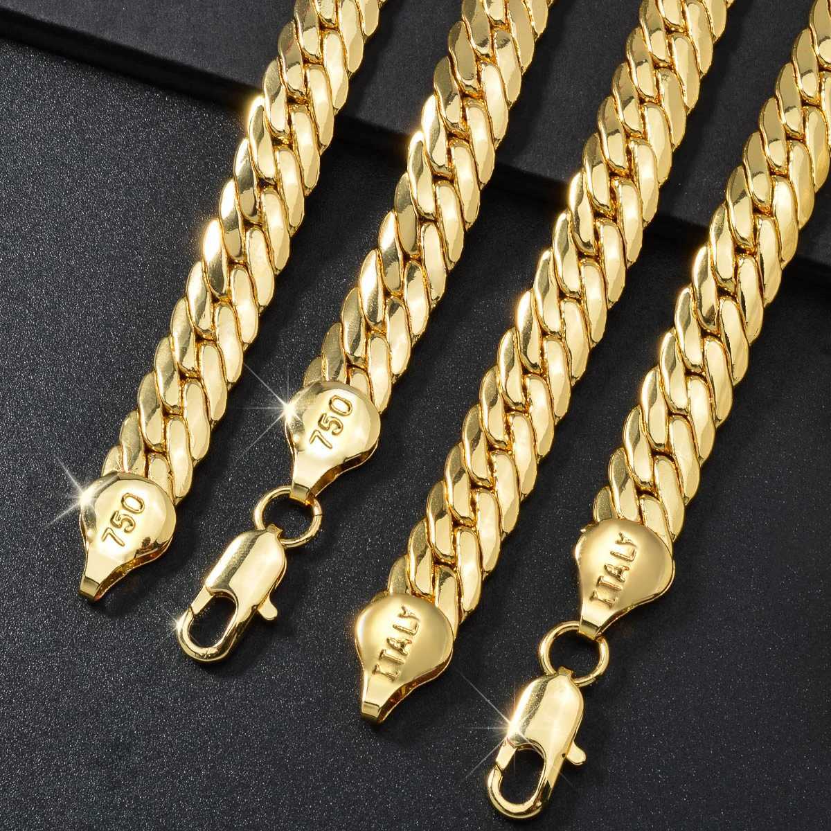 Sunny Italy 750 Copper Alloy Mens and Womens Necklace High Temperature Resistant Suitable for Street Hip Hop Jewelry GiftsC250407