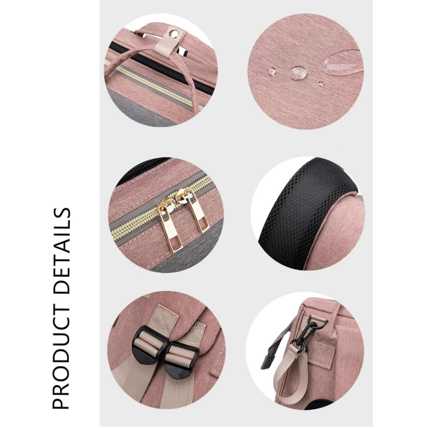 3 In 1 Foldable Baby Diaper Bags Backpack Waterproof Large Capacity Baby Travel Crib Bed Portable Maternity Mommy Baby Nappy Bag 250407