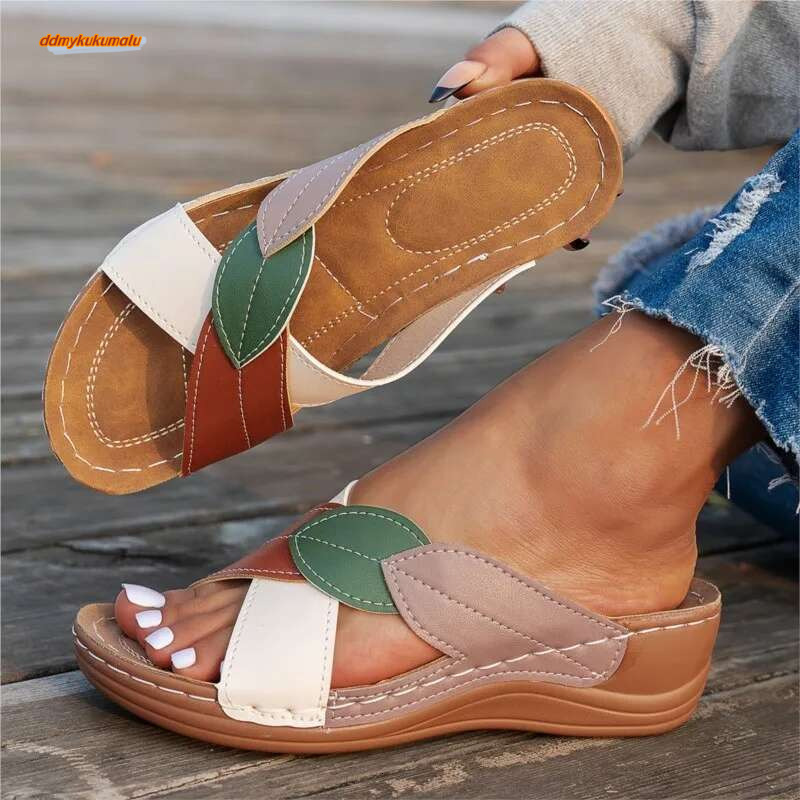 Summer Party Shoes Slides Ladies Wedge Sandals Woman Non-Slip Footwear Women Slippers Female ddmykukumalu