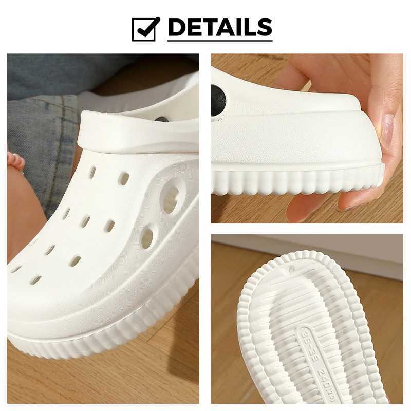 QYCKABY Mens Sandals Womens Garden Shoes Summer Outdoor Sliding Block Black and White Minimalist EVA Rubber Outdoor Beach ShoesXJ250407
