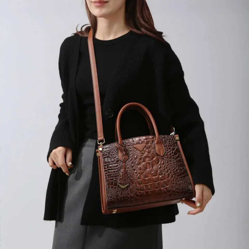 Womens Large Top-Handle Bag Vintage Shoulder Quality Leather Crossbody Messenger A Main 250320