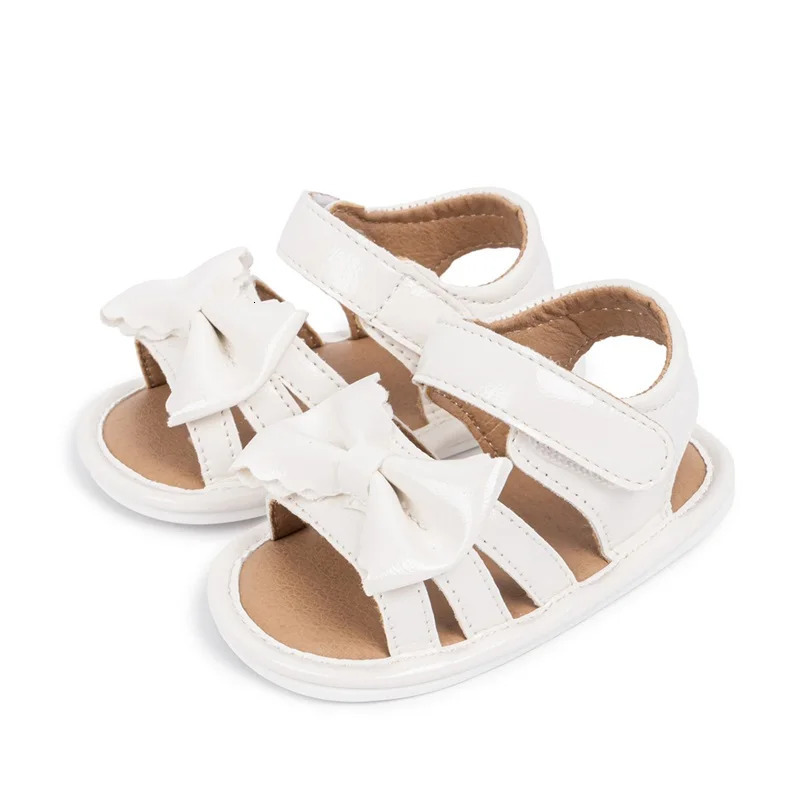 Cute Baby Girl Sandals Stylish PU Leather Non-slip Bowknot Flats for Summer Comfortable Toddler Shoes for Everyday Wear 250407