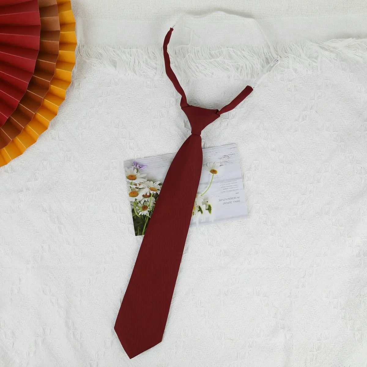 Lazy JK Small Necktie Black Wine Red Solid Dark Blue Korean Wen Sweet Grils Student Basic Style School Uniform Classic Ties X250407