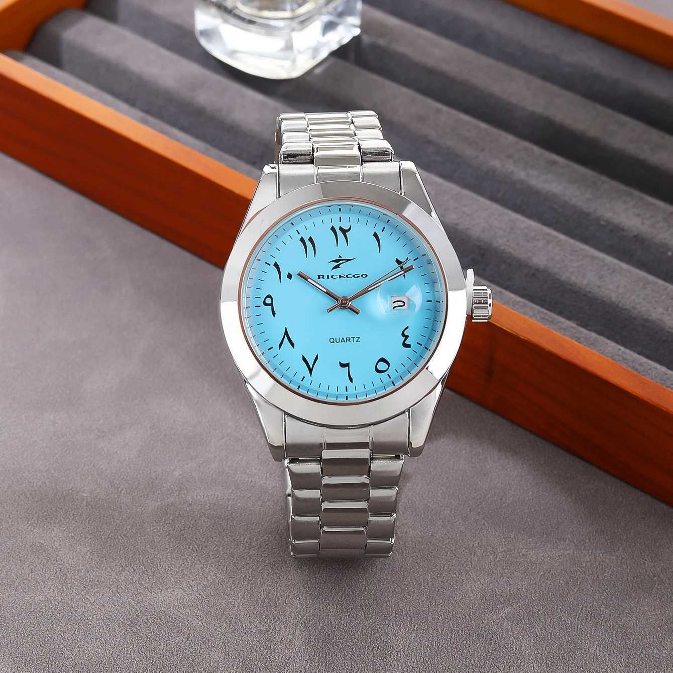 Mens Quartz Watch Luxury Silver Stainless Steel High Quality Mens Fashion Business Leisure Watch Y250407