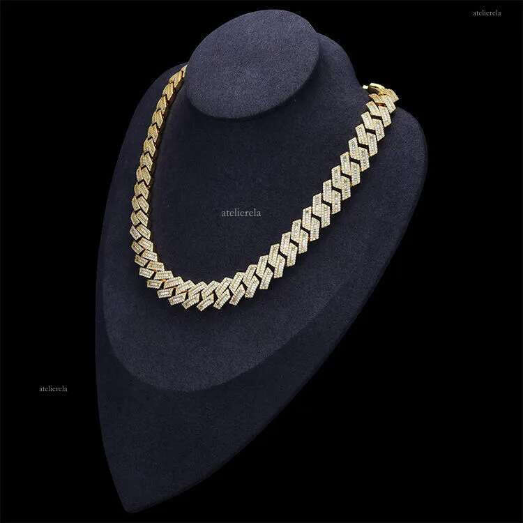 12mm Sier Hip Hop Vvs Dia Moissanite Baguette Cuban k Chain