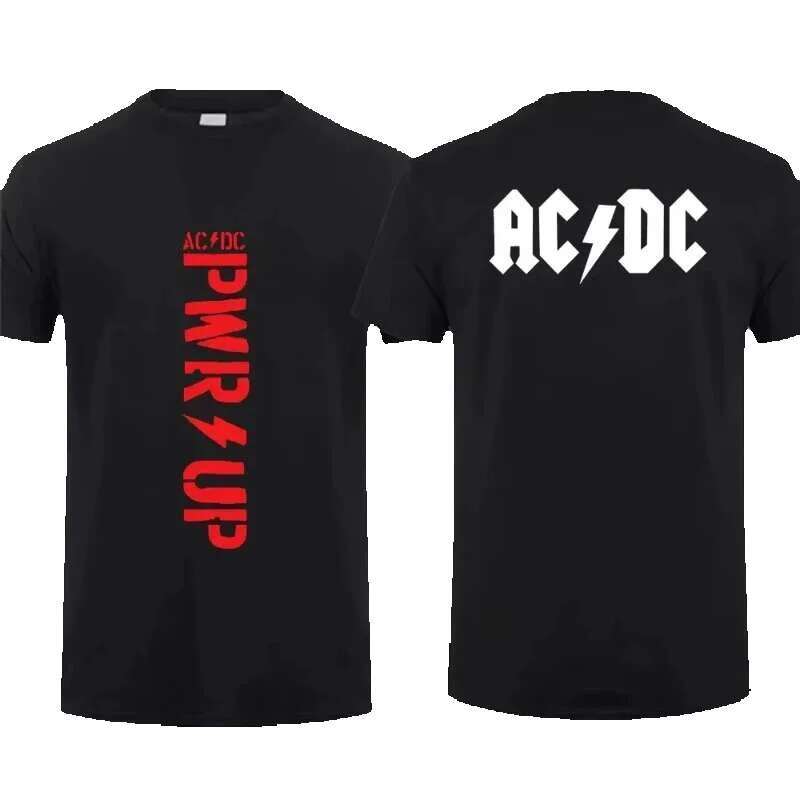2025 Summer Special Offer Women's Cotton Belt Legendary AC Power Up DC Black Men's Short Sleeve Cool Hip Hop Street Clothing T-shirt