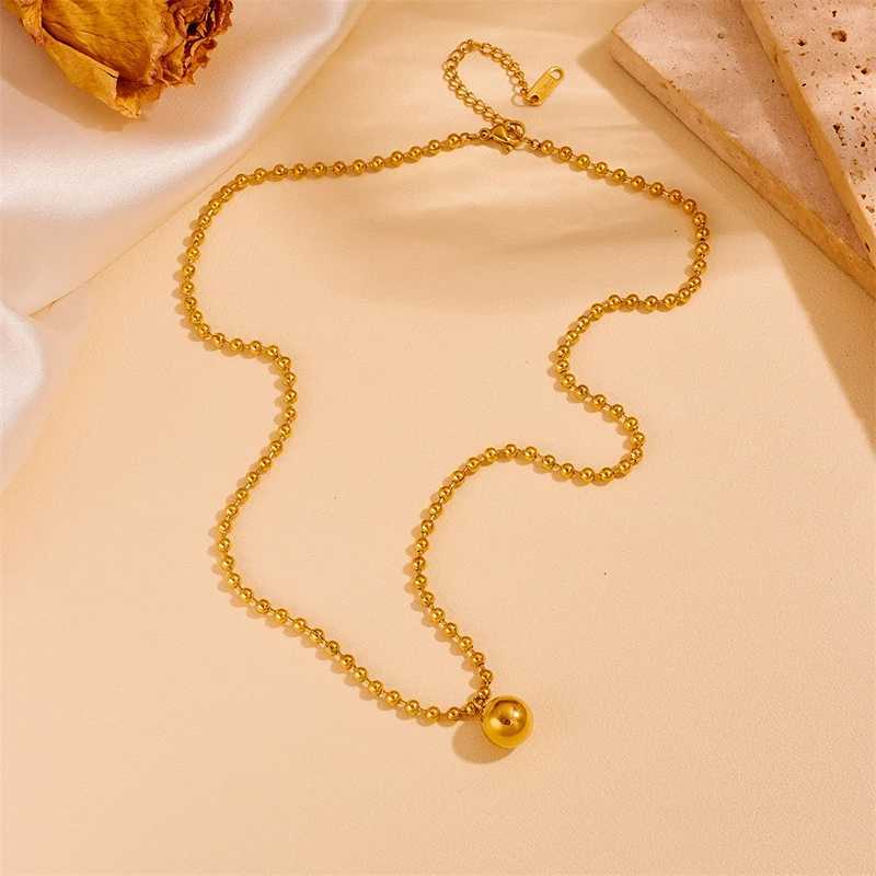 EILIECK New Fashion Stainless Steel Metal Bead Necklace Bracelet Earrings Womens Fashion Waterproof Jewelry Set Gift Y250408