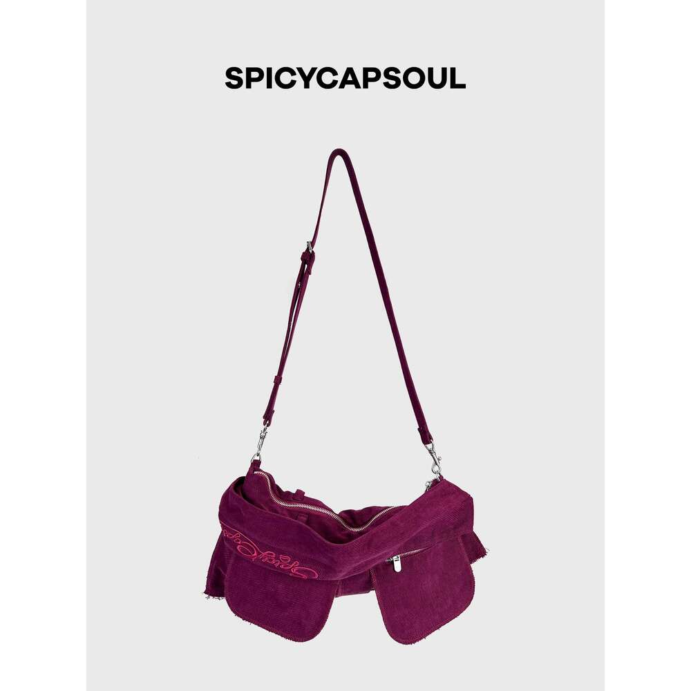 Women's bag, high-end street wear, niche spicy girl's armpit crossbody bag, canvas bag