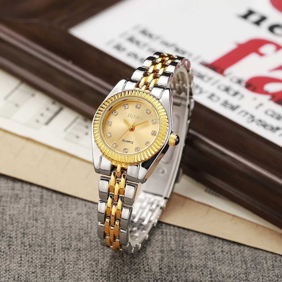 Ladies fashionable temperature small dial aurora watch diamond strap quartz watchT250408