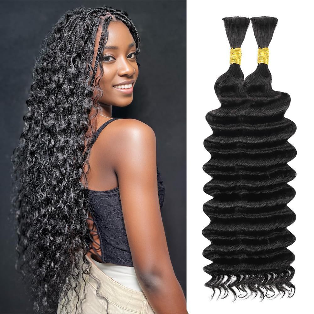 Sensationnel Human Hair Braids Empire Deep Bulk 18 - Boho Braids Long Lasting Soft Texture 241203