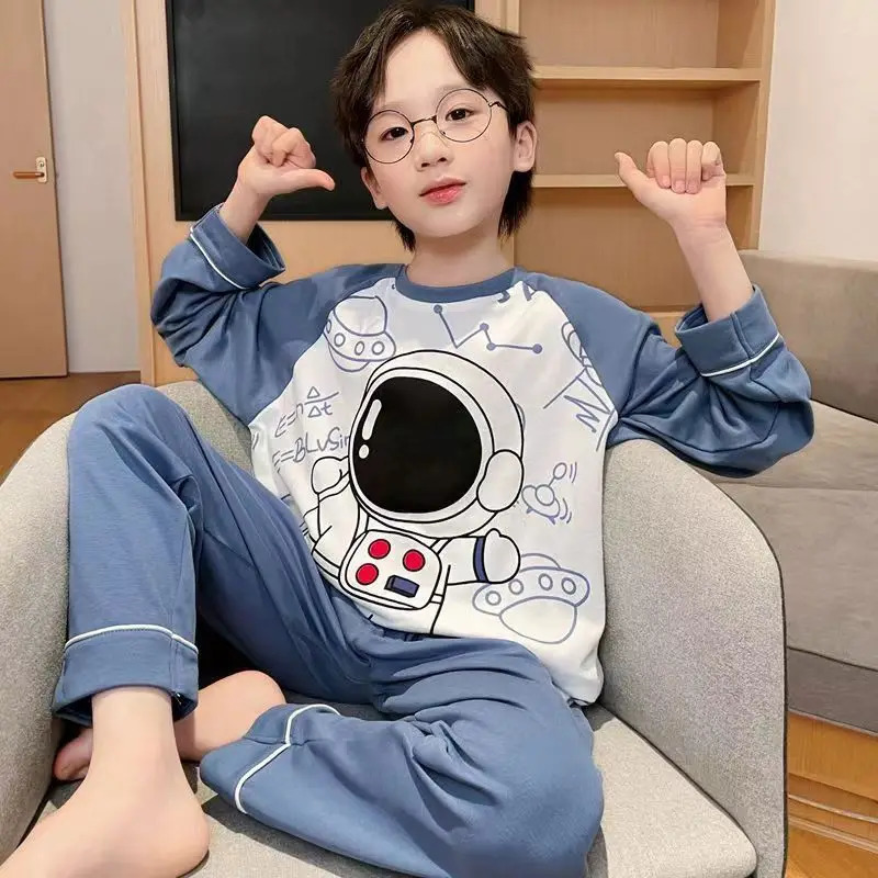 Loungewear Boy Childrens Pajamas Pijama Pajama Sets Clothes Sleepwear Robe Clothing Mother Kids 250407