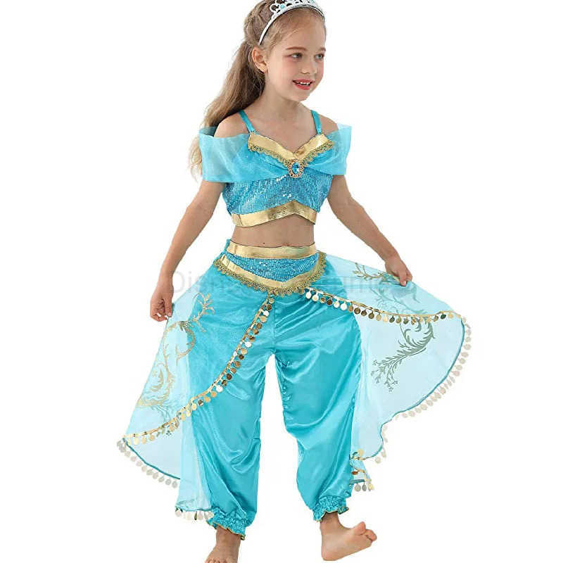 Disney Princess Girl Costume 2PCS Top+Pants Set Halloween Carnival Party Clothing Toddler Vestidos Birthday Party Cosplay Clothes X250408