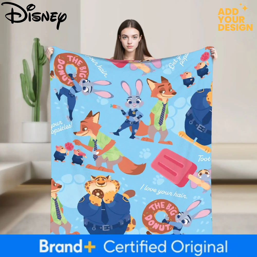 Custom Zootopias 2 Nick Wilde Judy Quality Warm Throw Blanket Winter Camping Home Decor Print Bedspread