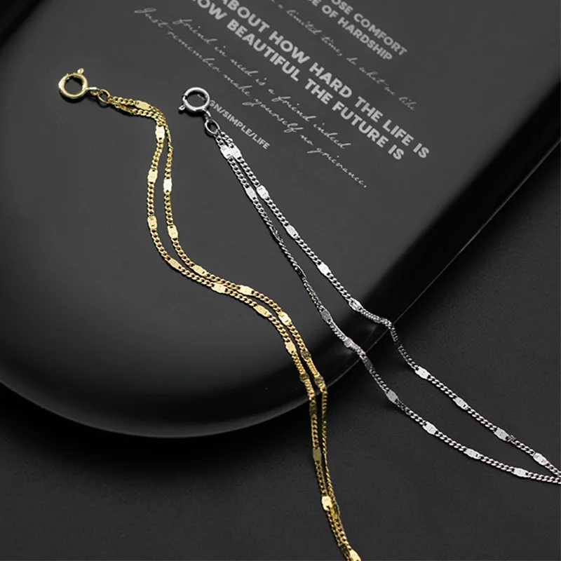 Trustdavis Genuine 925 Sterling Silver Fashion Sweet Doub Chain Layer Bracet For Wen Wedding Fine S925 Jewelry Gift DA199C250408