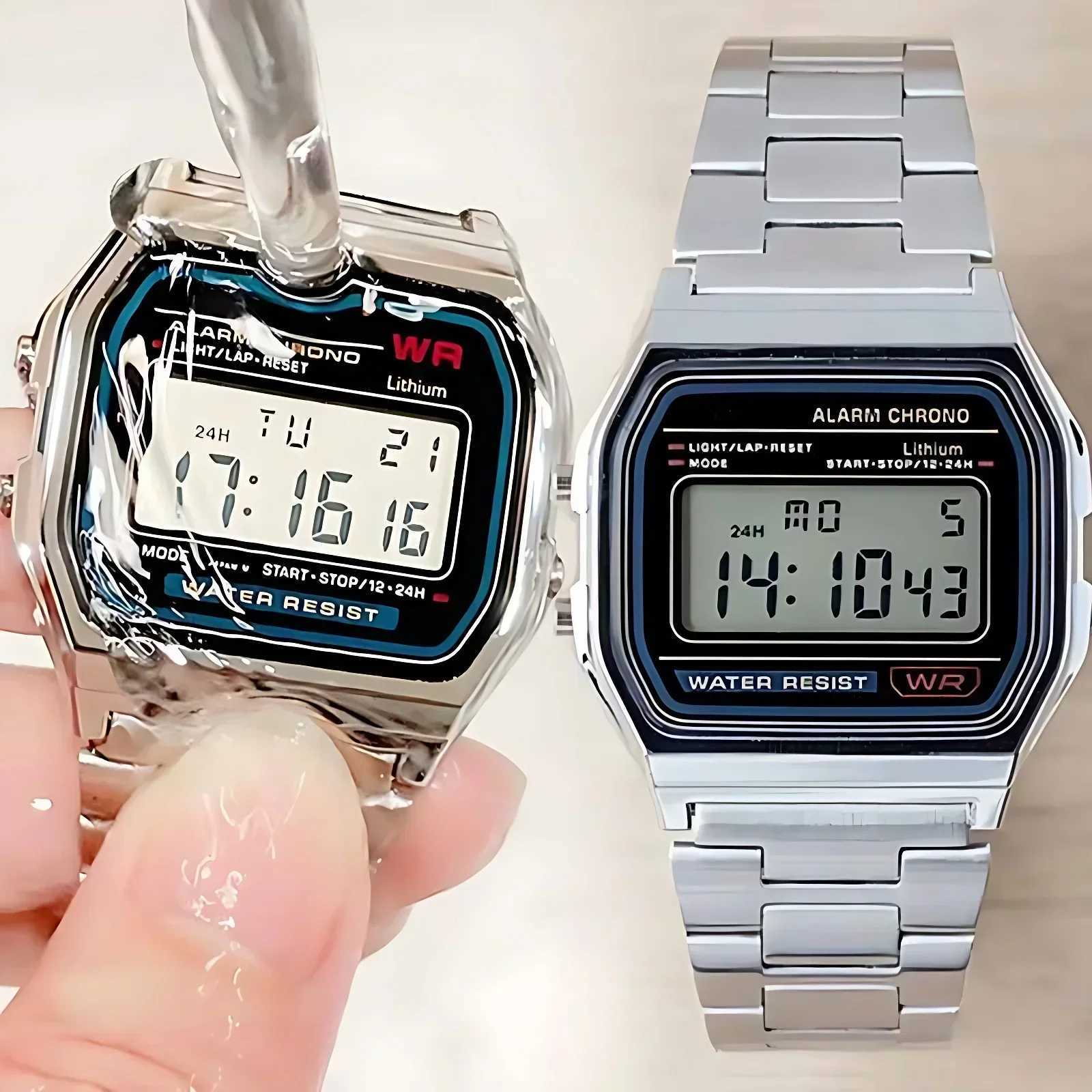 F91W Luxury Watch Waterproof Retro Digital Stainless Steel Sports Military Watch Mens Electronic WatchT250408