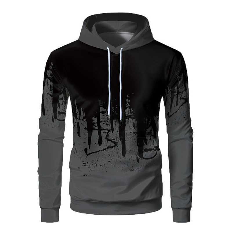 Mens sweater new outdoor sports digital 3D printing hooded sweater couple baseball set loose mens clothing casual top W250408