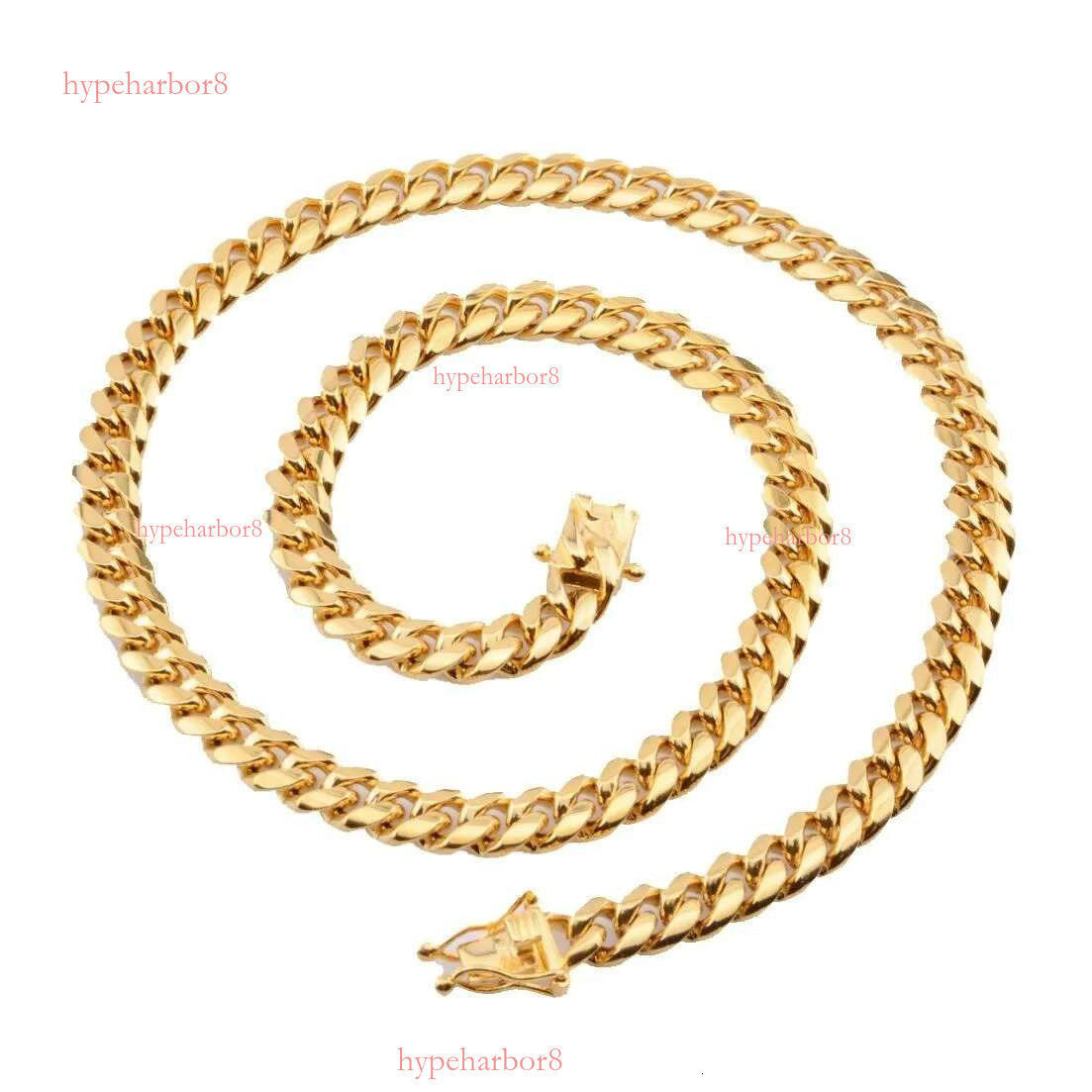 Cuba gold faucet buckle stainless titanium steel density 8mm/10mm/12mm/14mm/16mm Miami Cuban k Stainless Steel Mens Gold Chains