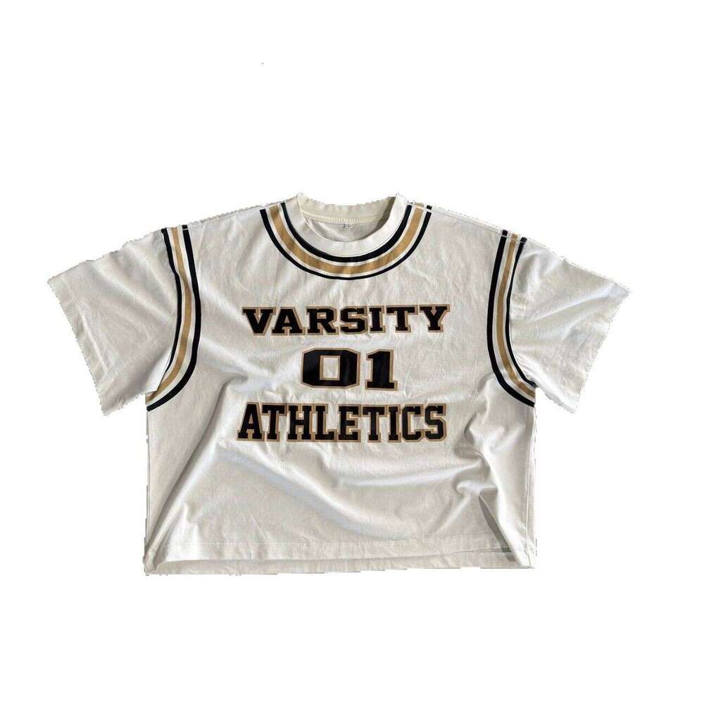 Y2K street sports style American spring/summer unisex pullover letter striped digital printed fashionable T-shirt