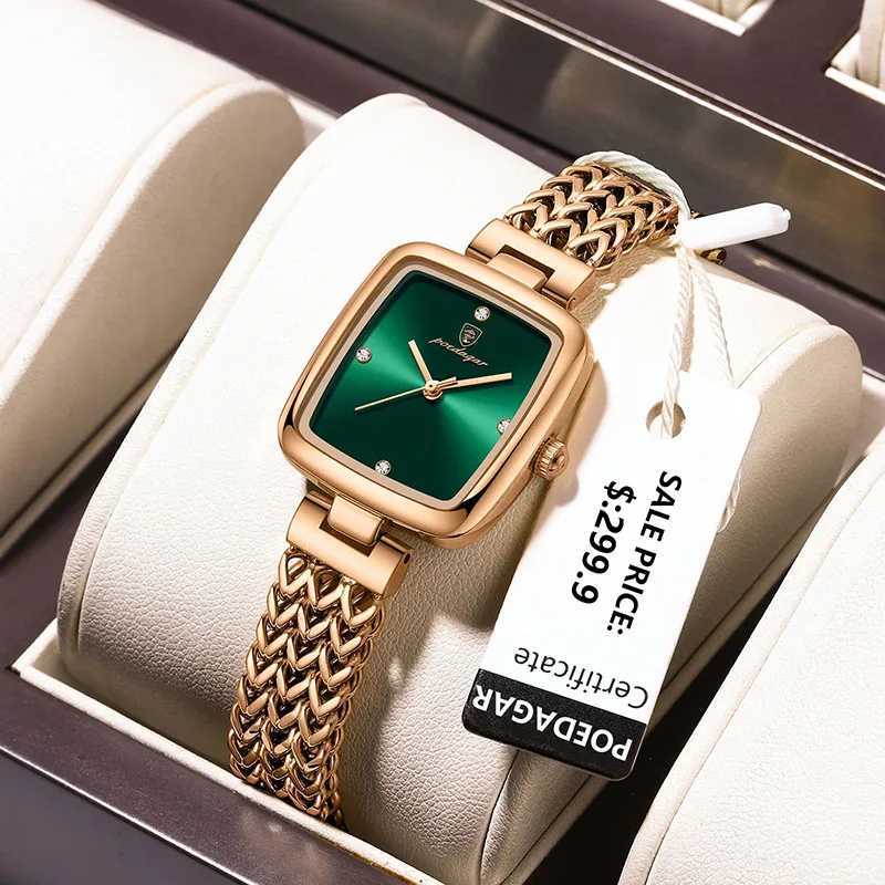 Square ladies watch with small dial new rose gold stainless steel ultra-thin waterproof elegant watchT250408