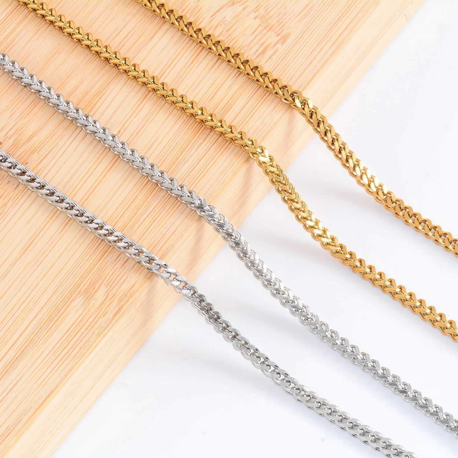 Waterproof Curb Link Stainless Steel Cuban Necklace Mens Women Hip Hop Chain For Men and WomenC250407