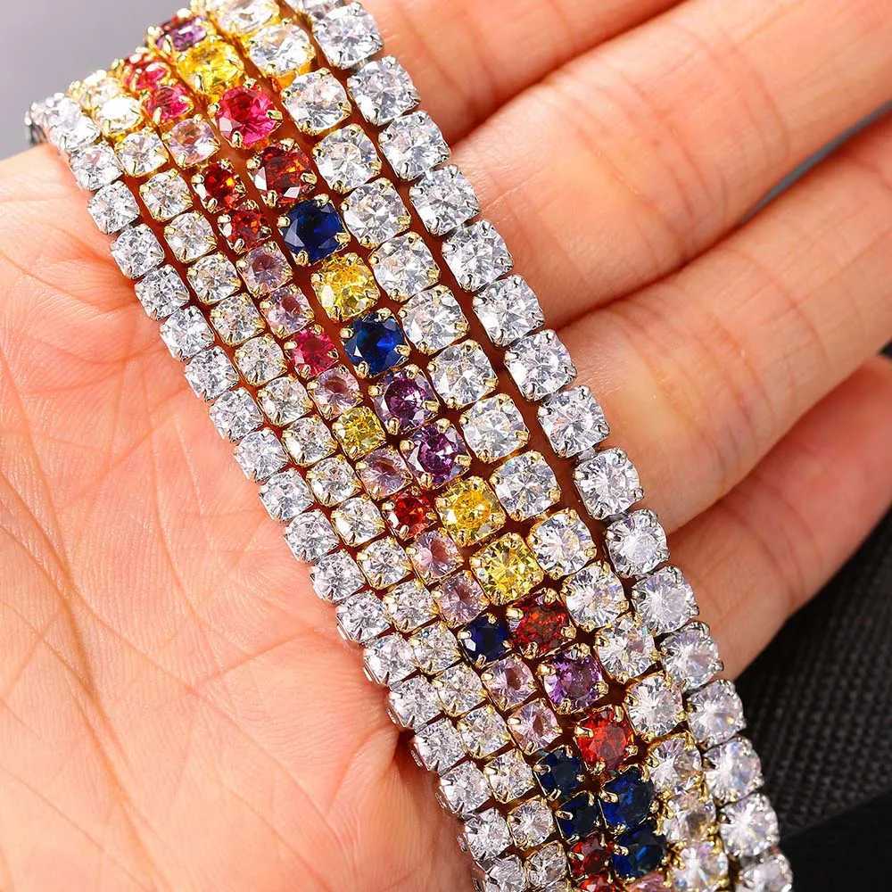 Hip Hop Iced Out Tennis Chain Necklace For Men Women Luxury Cubic Zircon Crystal Short Rock Neck Accessories Jewelry OHN016C250407